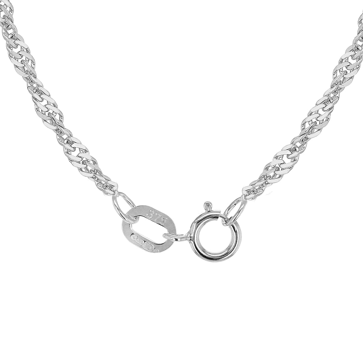 Twist Curb Chain 24 Inch in 9K White Gold 7592416 3
