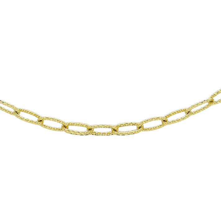 Twist Patterned Oval Belcher Chain 16 Inch in 9K Yellow Gold 7579235 1