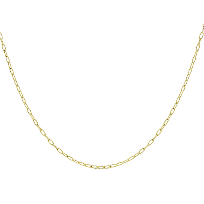 Twist Patterned Oval Belcher Chain 16 Inch in 9K Yellow Gold 7579235 2