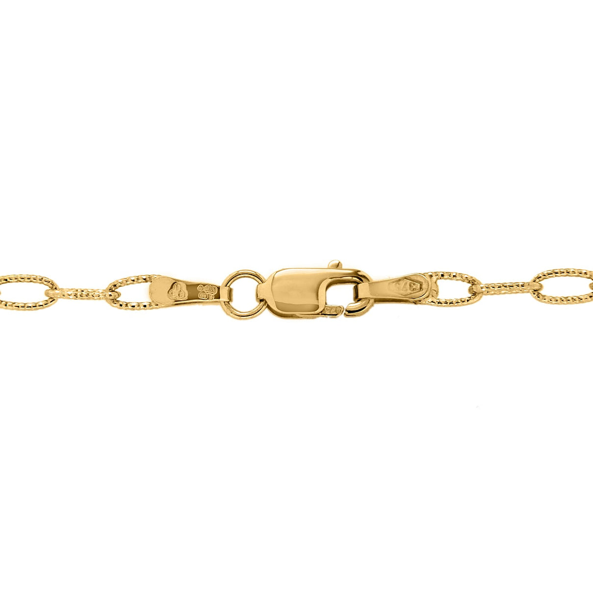 Twist Patterned Oval Belcher Chain 16 Inch in 9K Yellow Gold 7579235 2