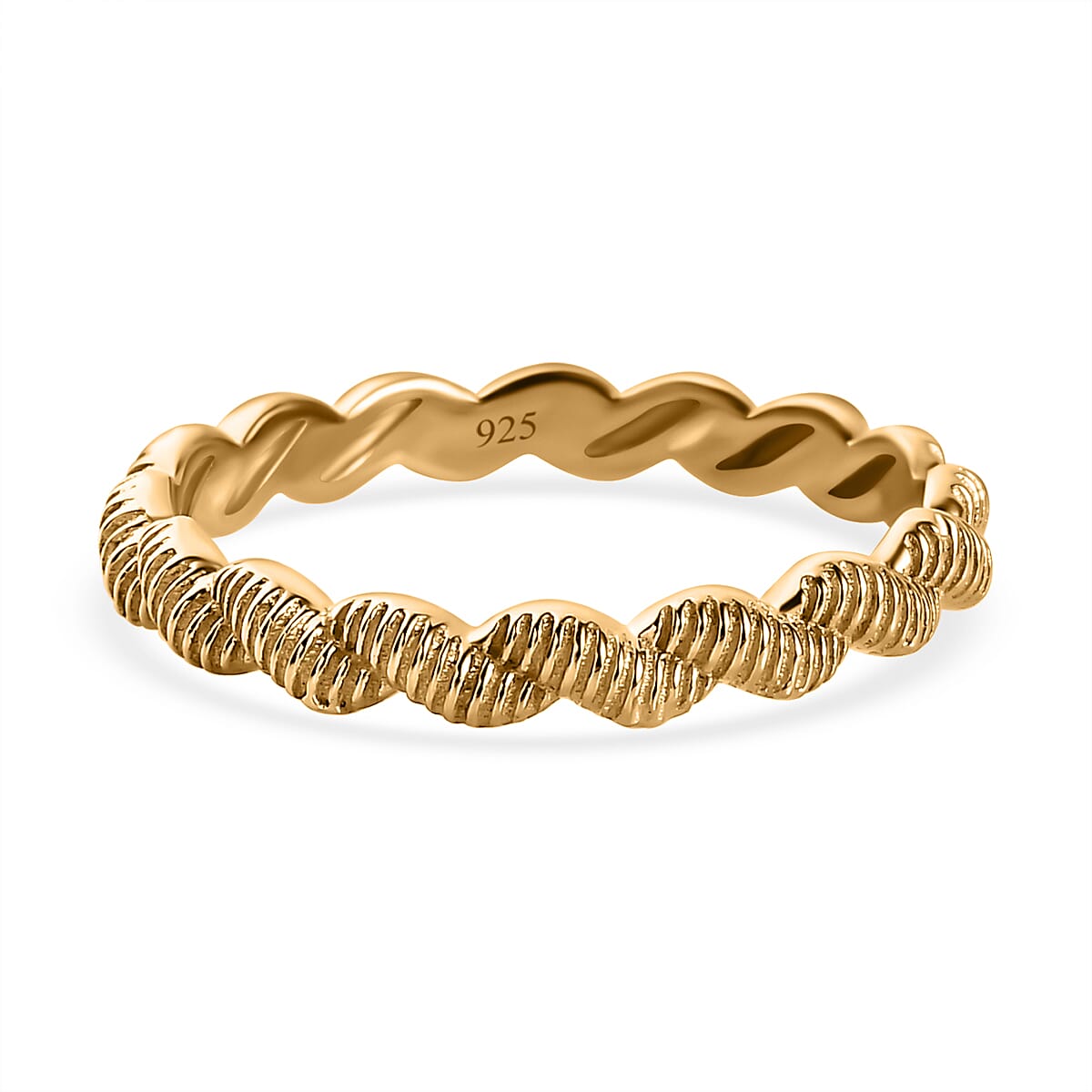Twisted Wedding Band Ring in 18K Vermeil YG Plated Sterling Silver 7626627 0