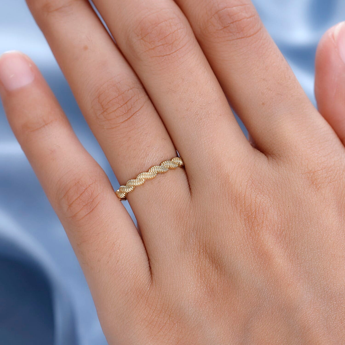 Twisted Wedding Band Ring in 18K Vermeil YG Plated Sterling Silver 7626627 2