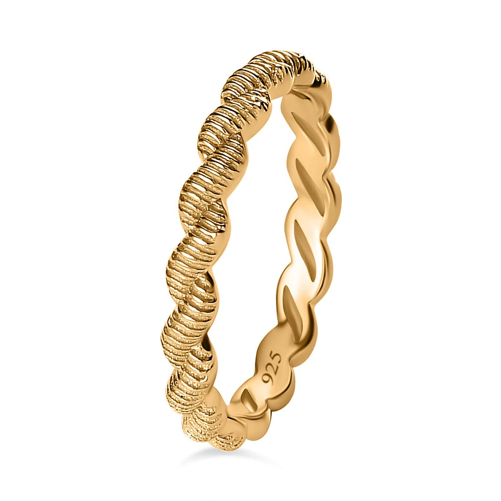 18K Vermeil Yellow Gold Plated Sterling Silver Twist Band Ring