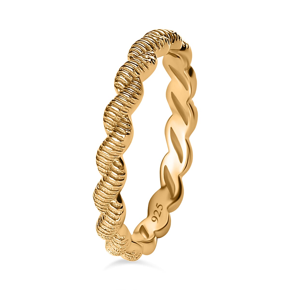 Twisted Wedding Band Ring in 18K Vermeil YG Plated Sterling Silver 7626627 3