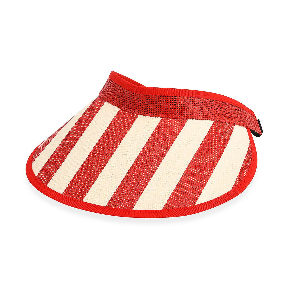 Two-Piece Set - Beach Ready Nautical Style Striped Tote Bag and Hallow Top Sun Hat - Red Stripe 8033199 7