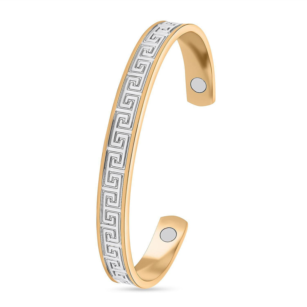Two -Tone Bangle (Size - 7.25 ) in Pure Yellow Gold and White Silver Tone. 7224761 3