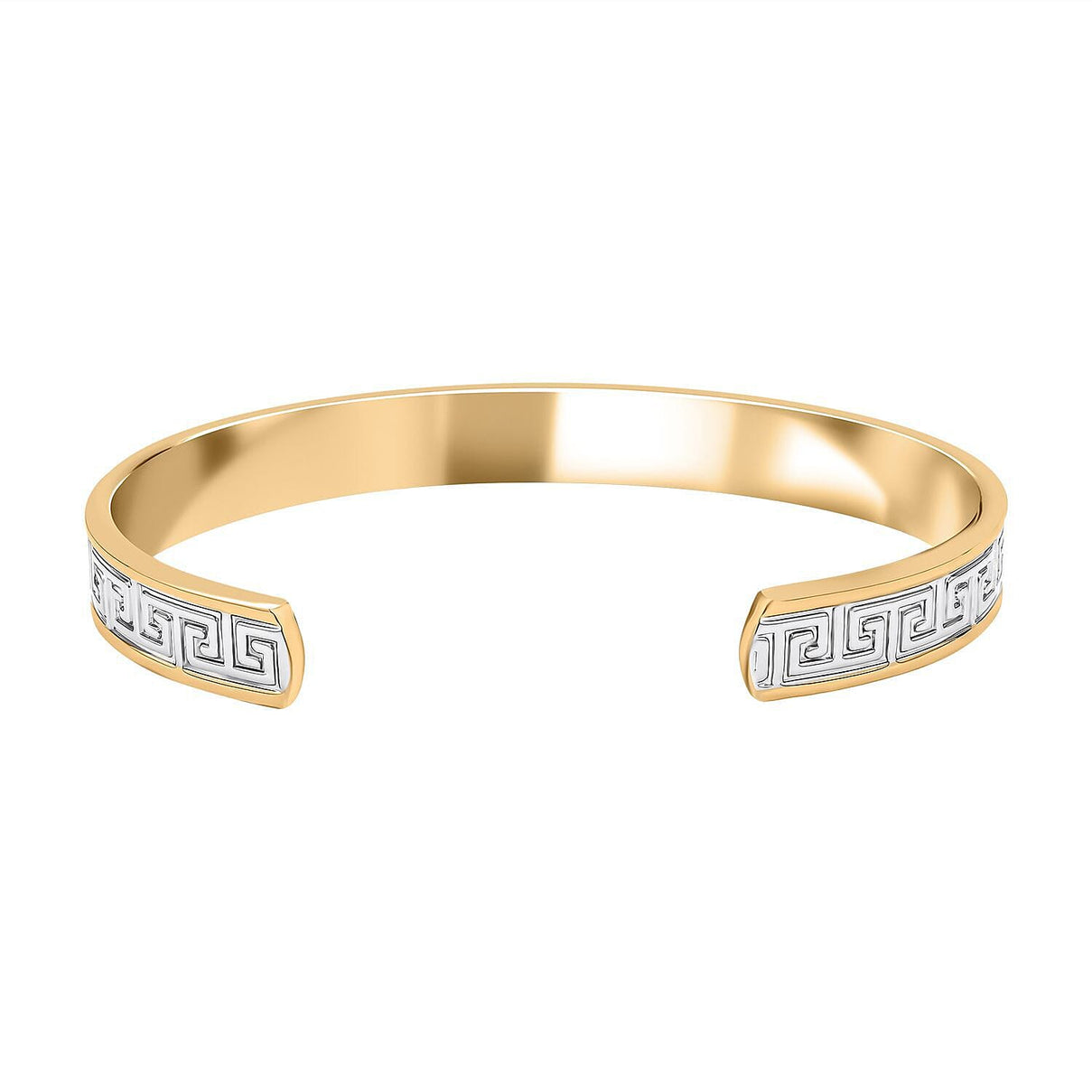 Two -Tone Bangle (Size - 7.25 ) in Pure Yellow Gold and White Silver Tone. 7224761 4