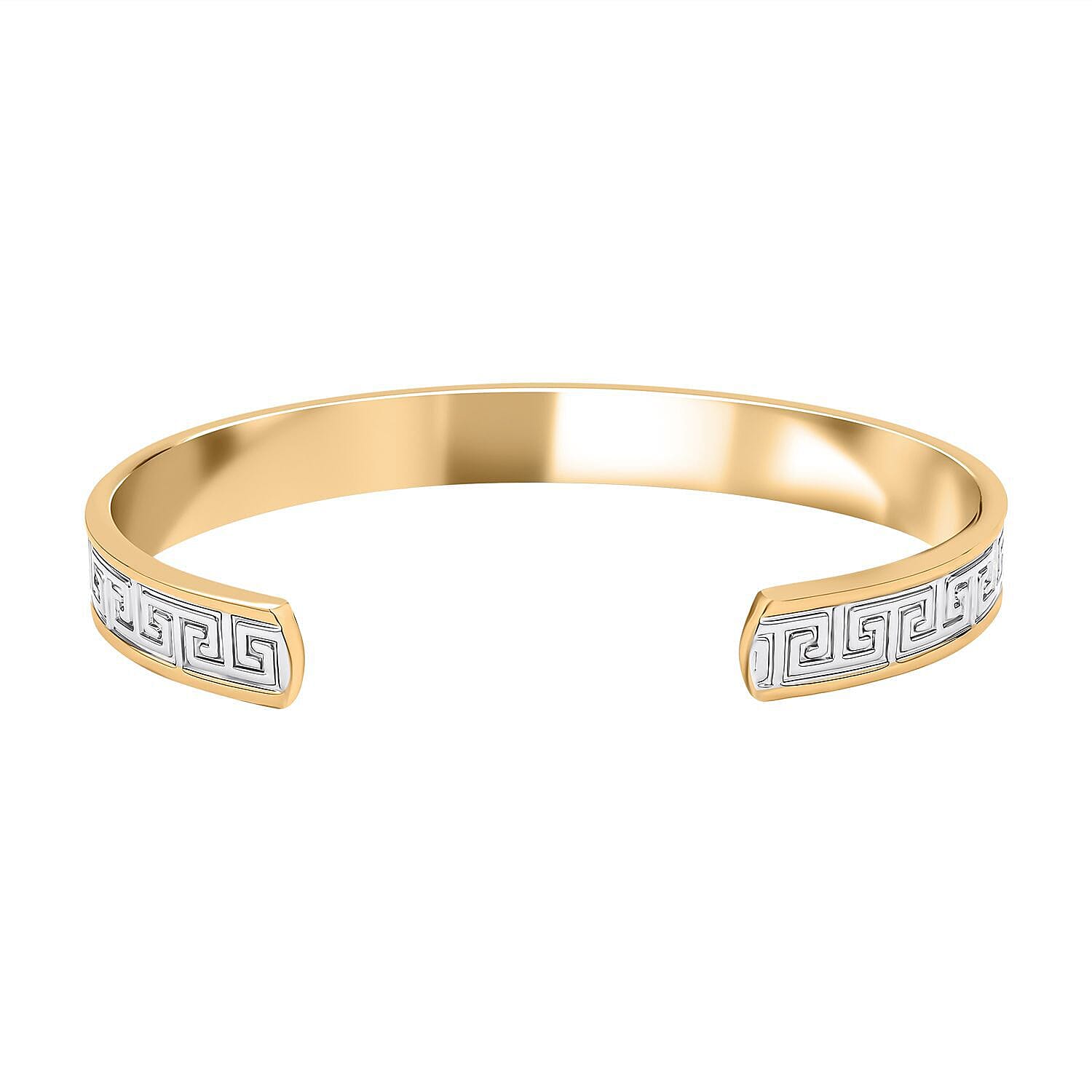 Two -Tone Bangle (Size - 7.25 ) in Pure Yellow Gold and White Silver Tone. 7224761 4