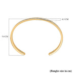 Cuff Bracelet (Size - 7.25, Adjustable) in Yellow Gold and Silver Tone.