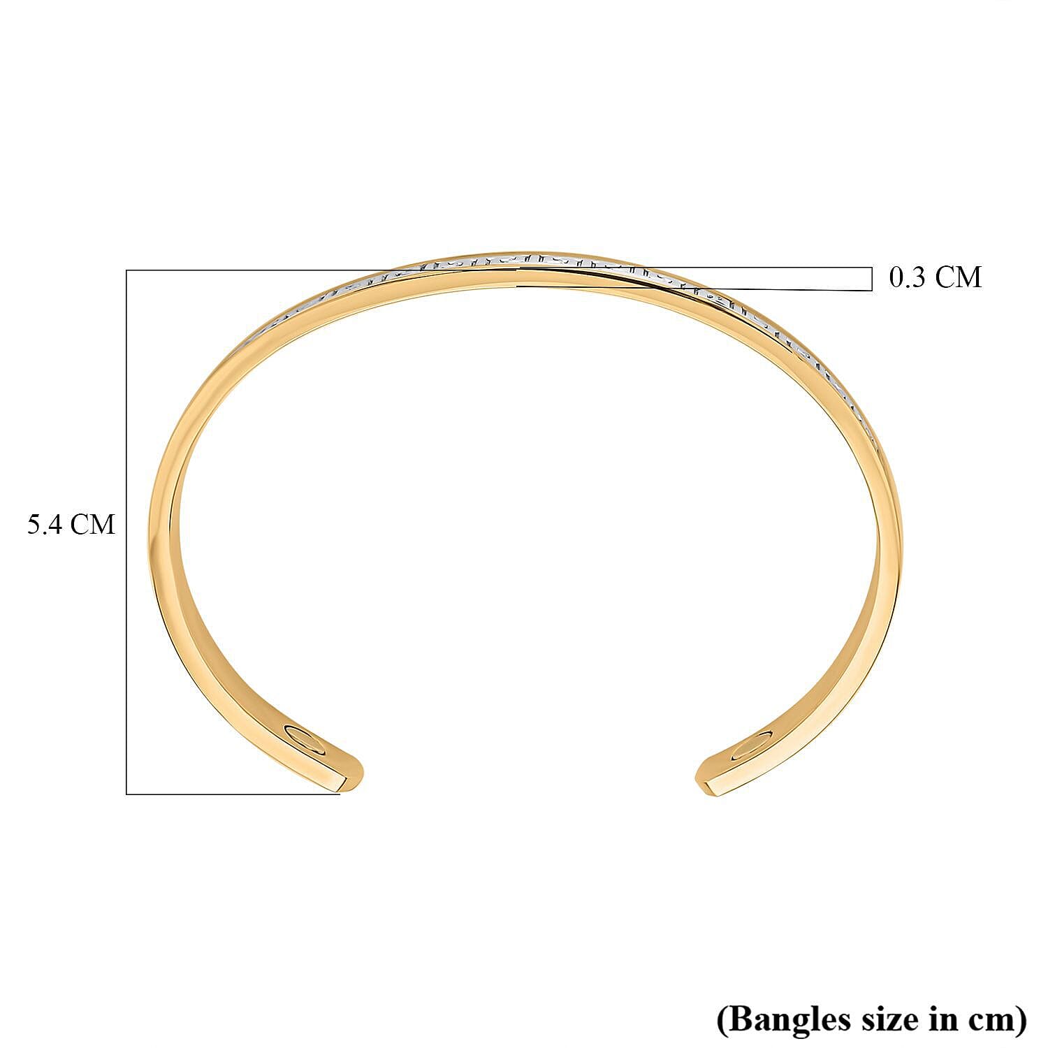 Two -Tone Bangle (Size - 7.25 ) in Pure Yellow Gold and White Silver Tone. 7224761 5