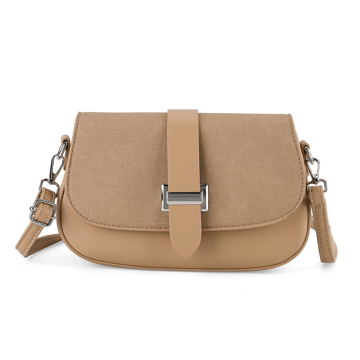 Two-Tone Saddle Bag With Crossbody Strap V32513836 0