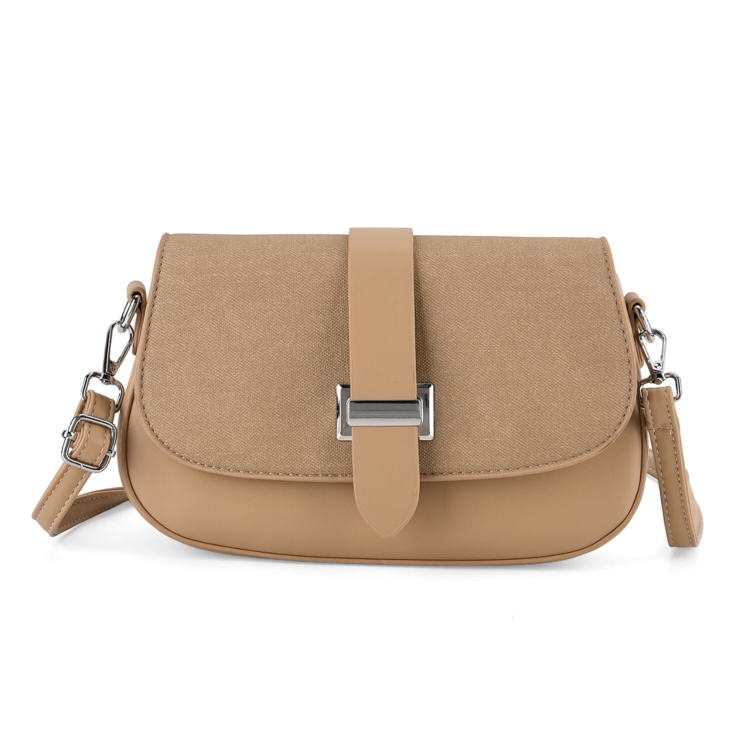 Two-Tone Saddle Bag With Crossbody Strap V32513836 0