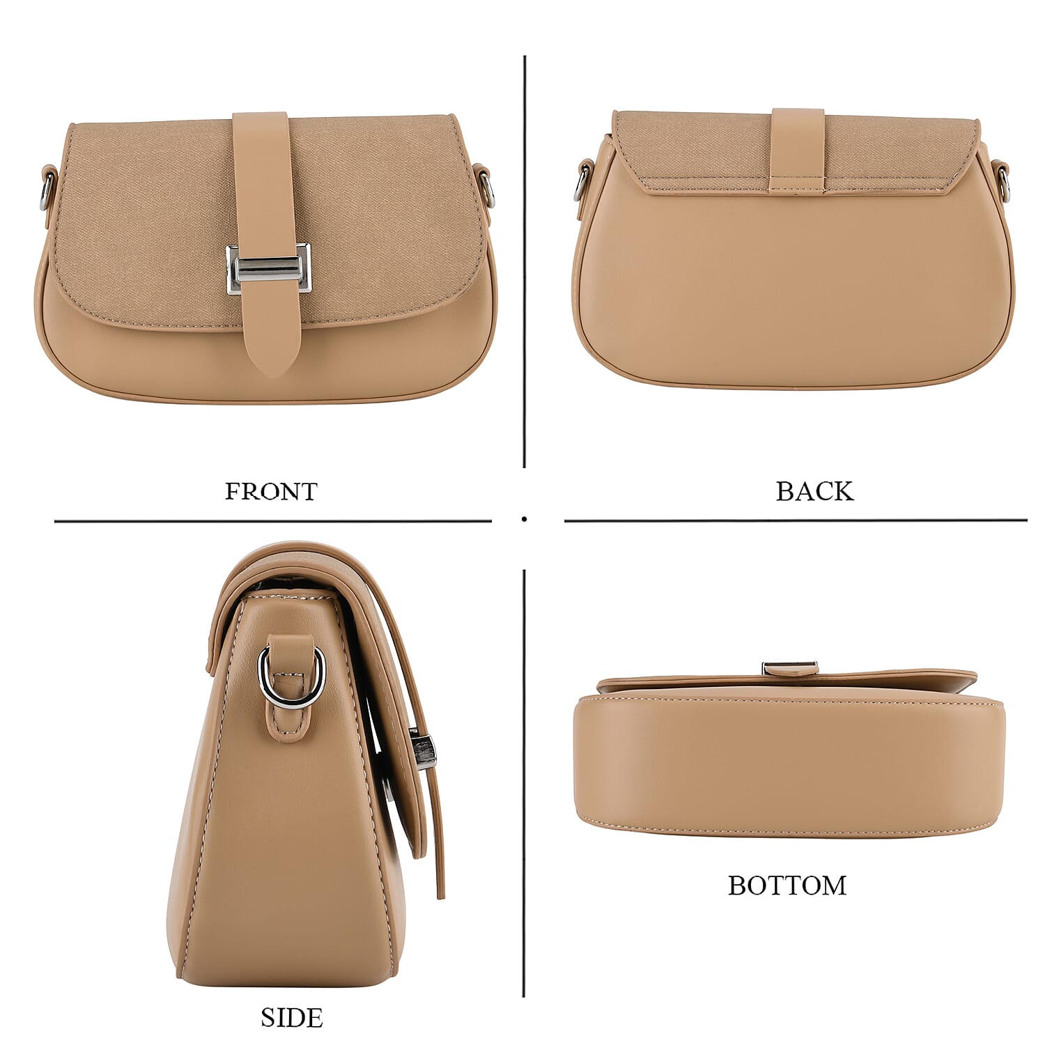 Two-Tone Saddle Bag With Crossbody Strap V32358661 5