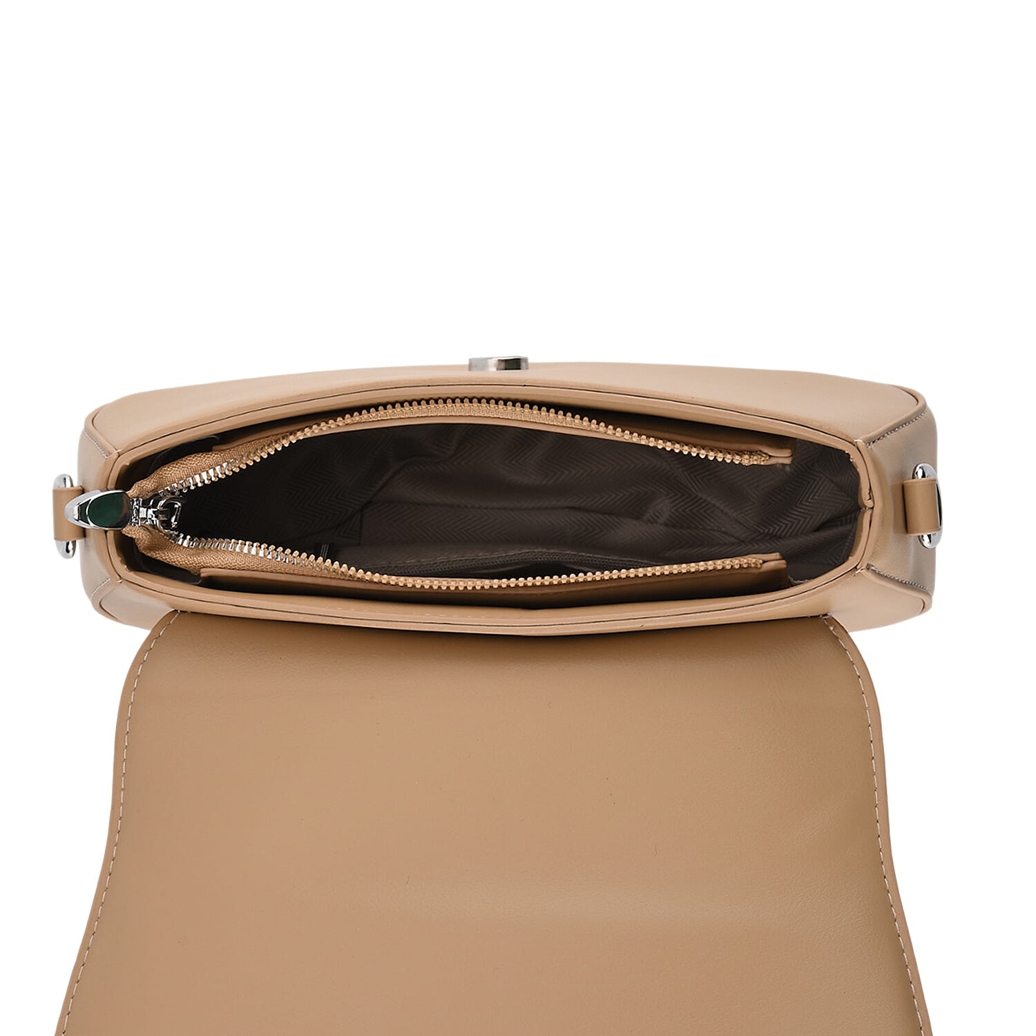 Two-Tone Saddle Bag With Crossbody Strap V32358661 7