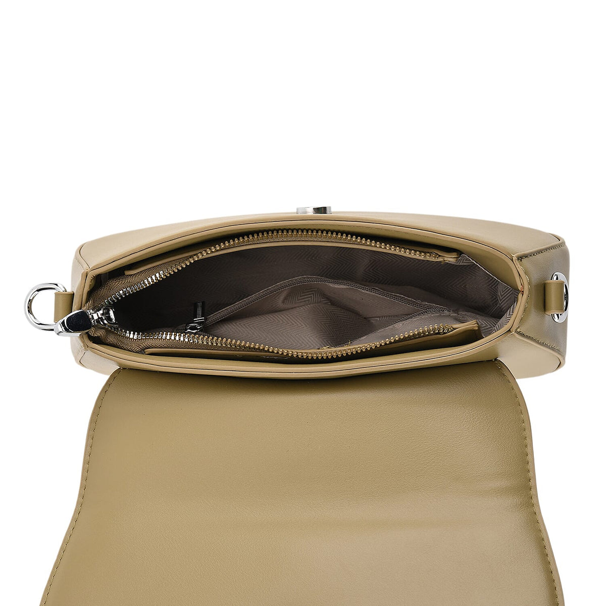 Two-Tone Saddle Bag With Crossbody Strap - Olive Green V32516066 7