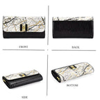 Two-Tone Wallet Crossbody Bag with Chain Strap - White, Black & Gold