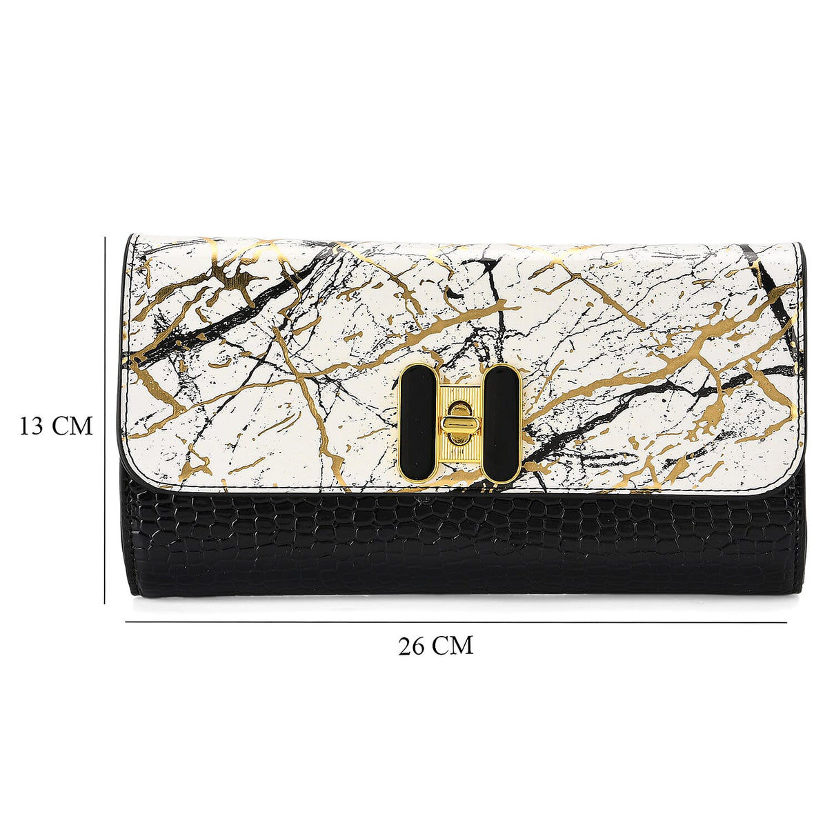 Abstract Print Two-Tone Wallet Crossbody Bag with Chain Strap V32516224 8