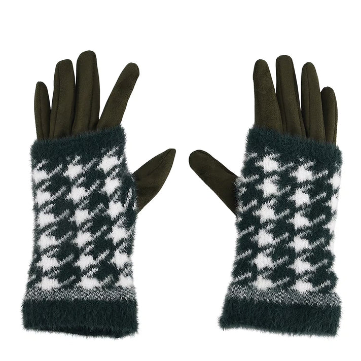 Two-in-One 5 Finger Gloves &amp; Fingerless Mittens - Green 8206551 1