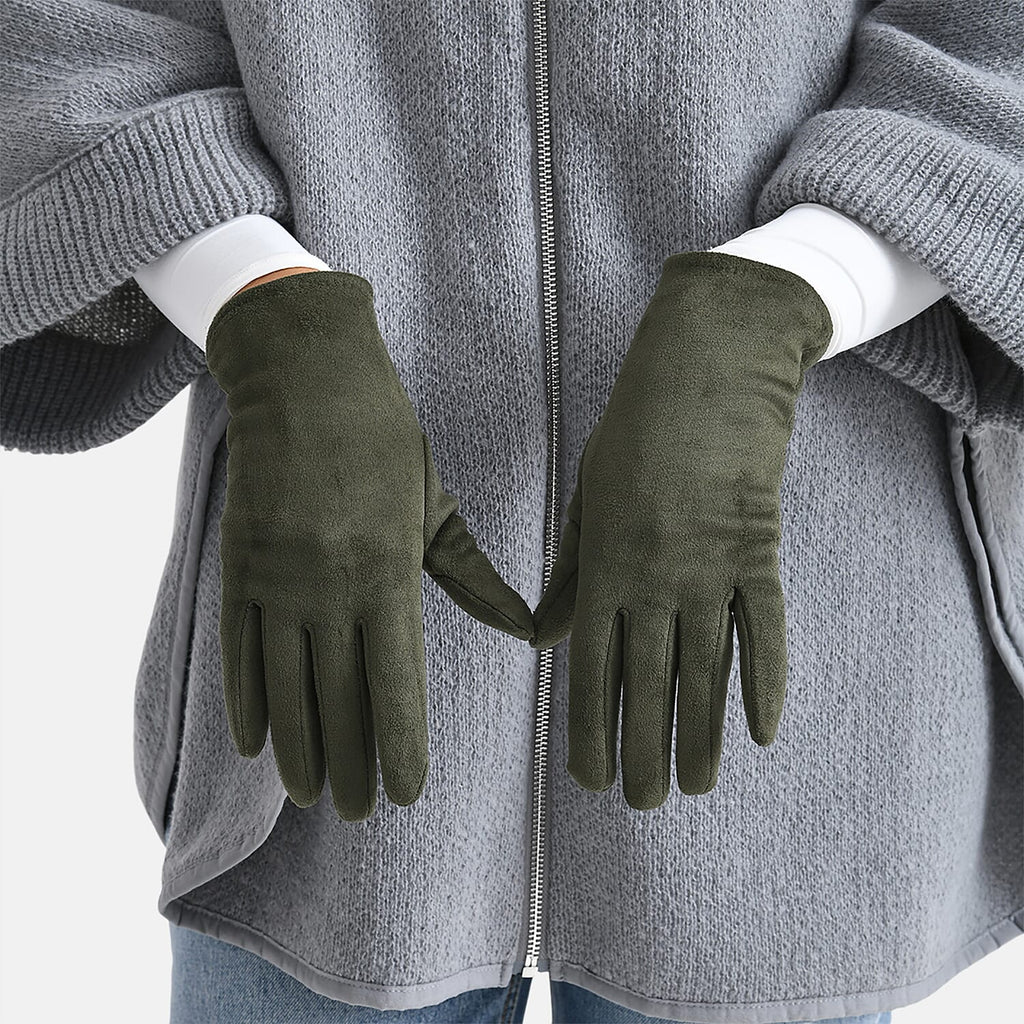 Two-in-One 5 Finger Gloves & Fingerless Mittens - Green