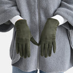 Two-in-One 5 Finger Gloves & Fingerless Mittens - Green
