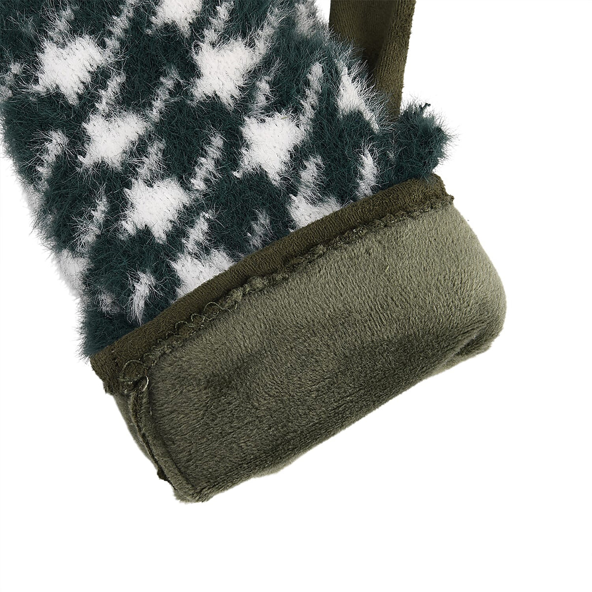 Two-in-One 5 Finger Gloves &amp; Fingerless Mittens - Green V32516705 9