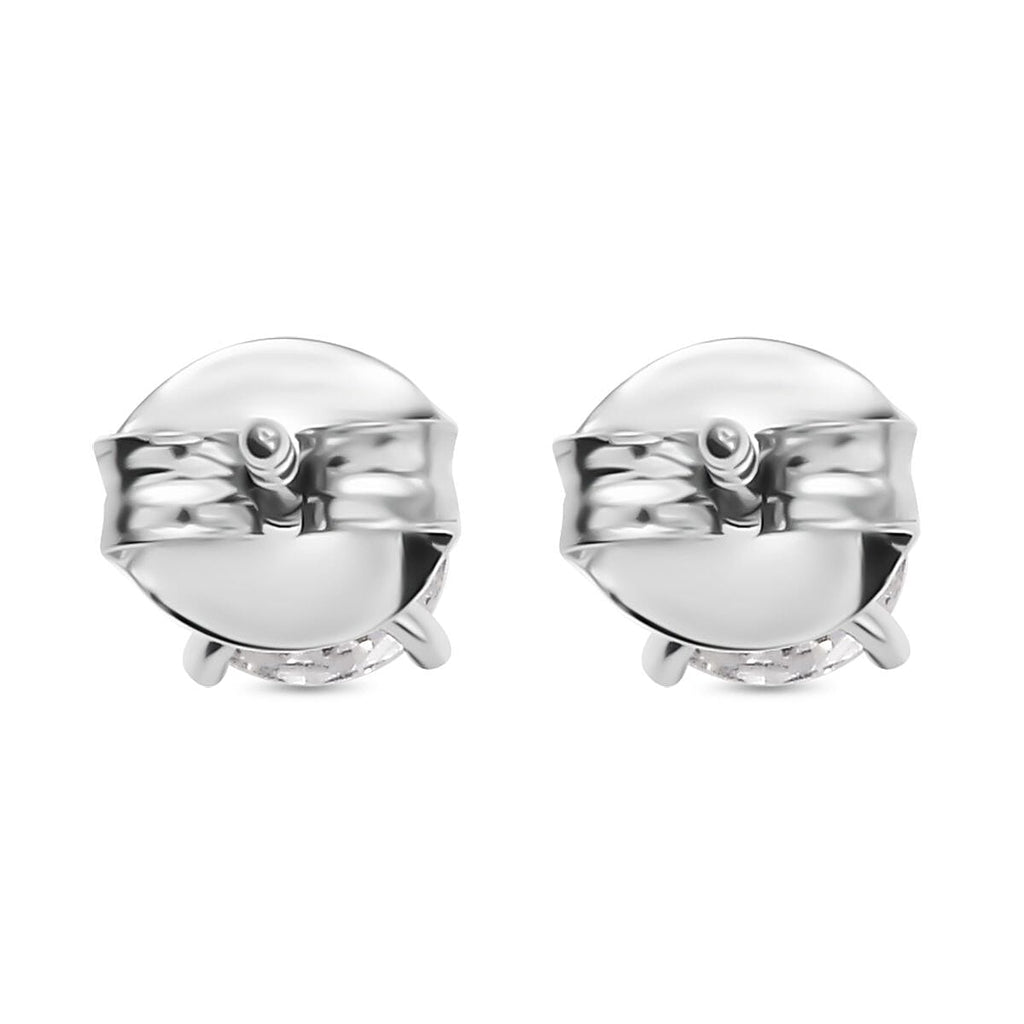 UNMISSABLE MEGA DEAL - Moissanite Solitaire Earrings With Push Back in Platinum Overlay Sterling Silver