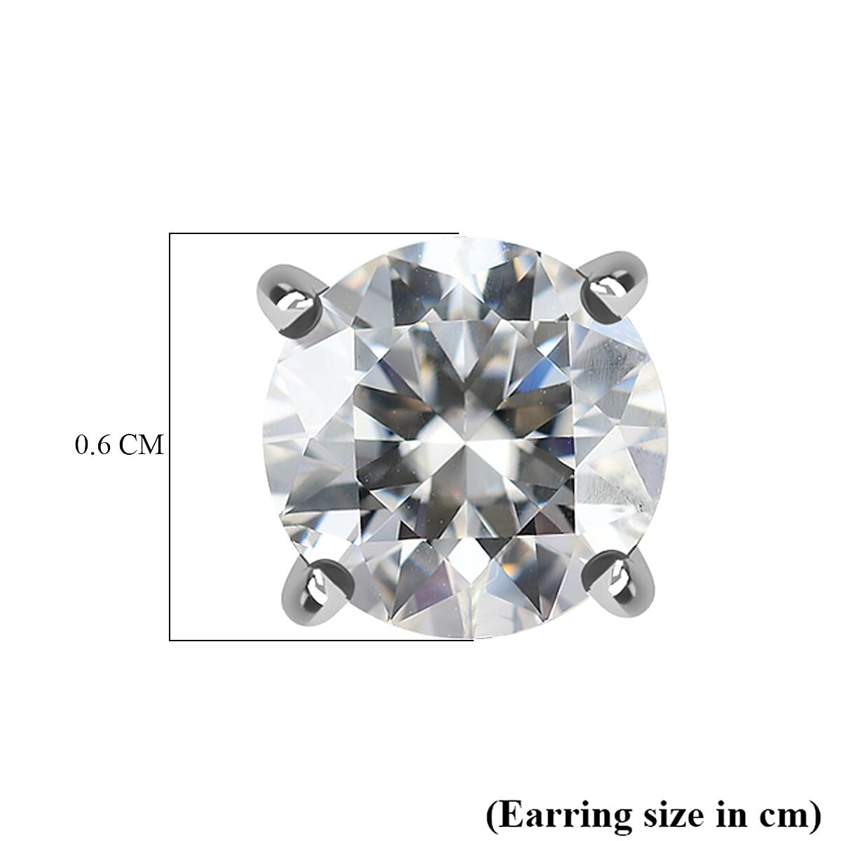 Moissanite Solitaire Stud Earrings in Platinum Overlay Sterling Silver 7928269 7