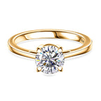 UNMISSABLE MEGA DEAL - Moissanite Solitaire Ring in 14K Yellow Gold Plated Sterling Silver 1.00 Ct.