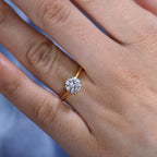 UNMISSABLE MEGA DEAL - Moissanite Solitaire Ring in 14K Yellow Gold Plated Sterling Silver 1.00 Ct.