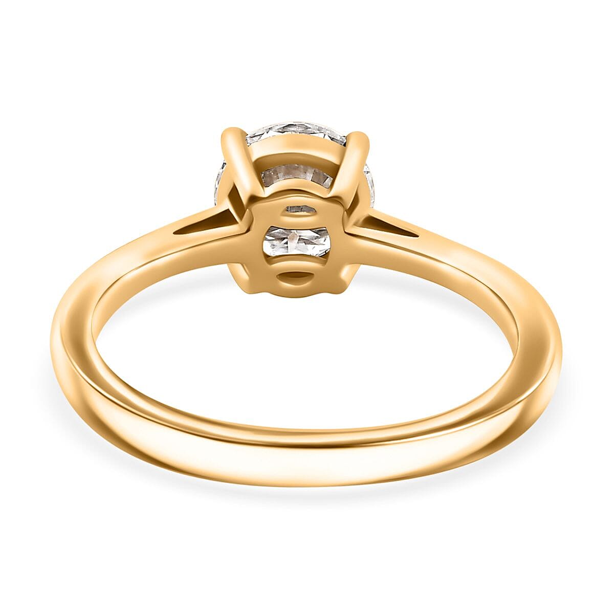 Moissanite Solitaire Ring in 14K Yellow Gold Overlay Sterling Silver 7855735 4