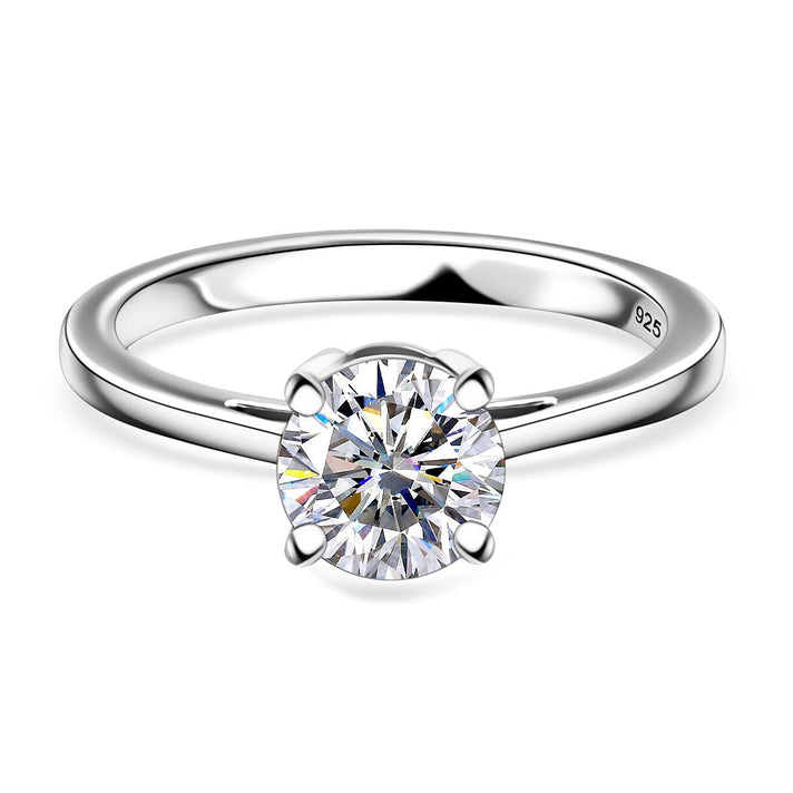 1 Ct. Moissanite Solitaire Ring in Platinum Overlay Sterling Silver 7855748 1