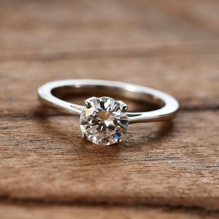 1 Ct. Moissanite Solitaire Ring in Platinum Overlay Sterling Silver 7855748 2