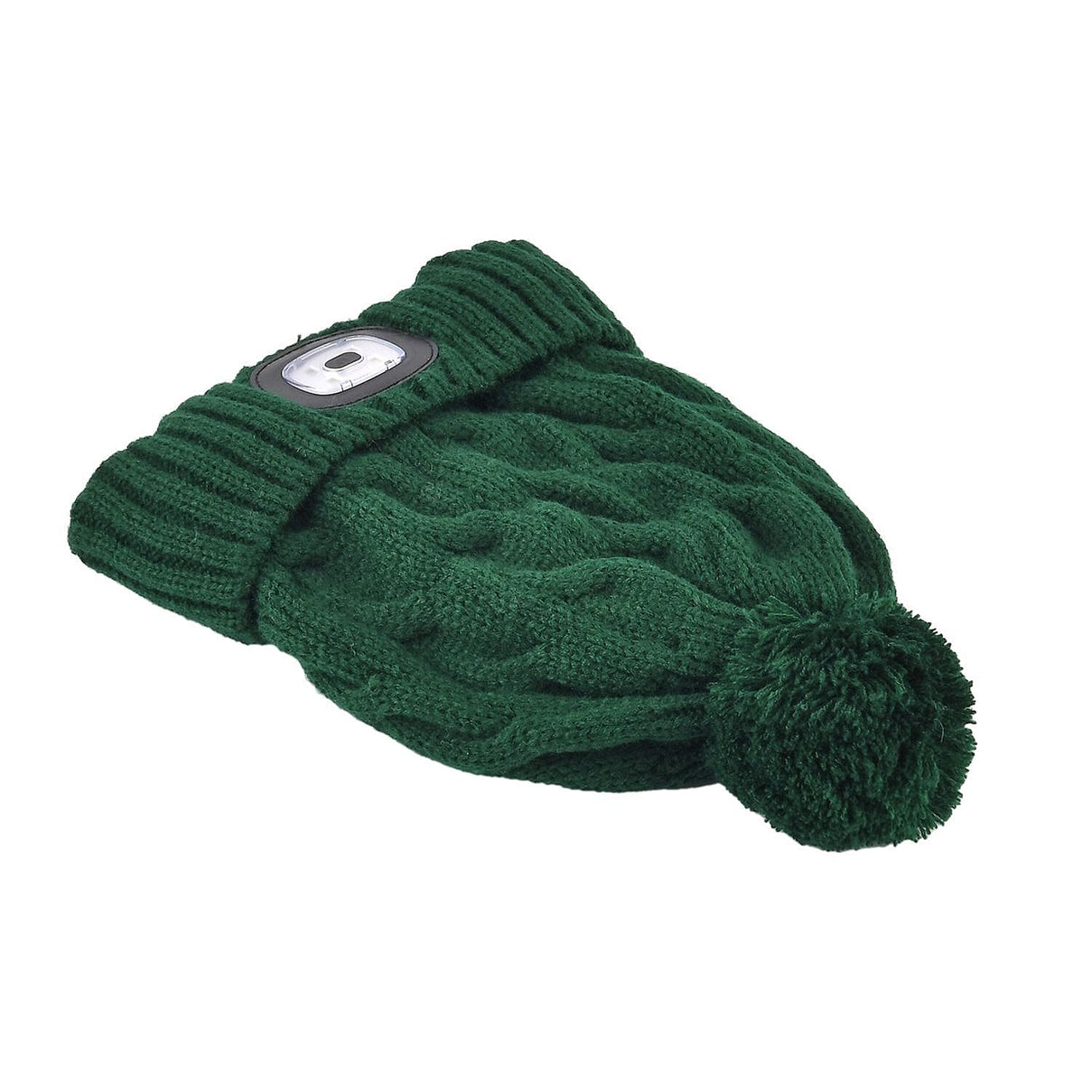 USB Rechargeable Waterproof LED Lighted Beanie Cap with Sherpa Lining and Faux Fur Bauble 7512027 4