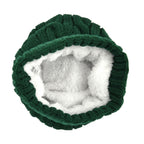 USB Rechargeable Waterproof LED Lighted Bobble Hat with Sherpa Lining - Green