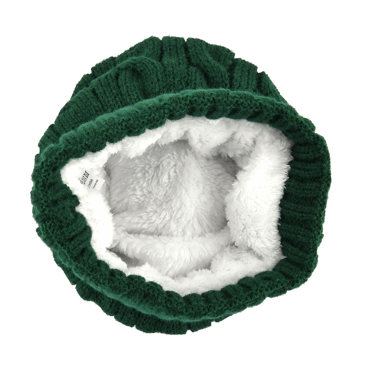 USB Rechargeable Waterproof LED Lighted Beanie Cap with Sherpa Lining and Faux Fur Bauble 7512027 6