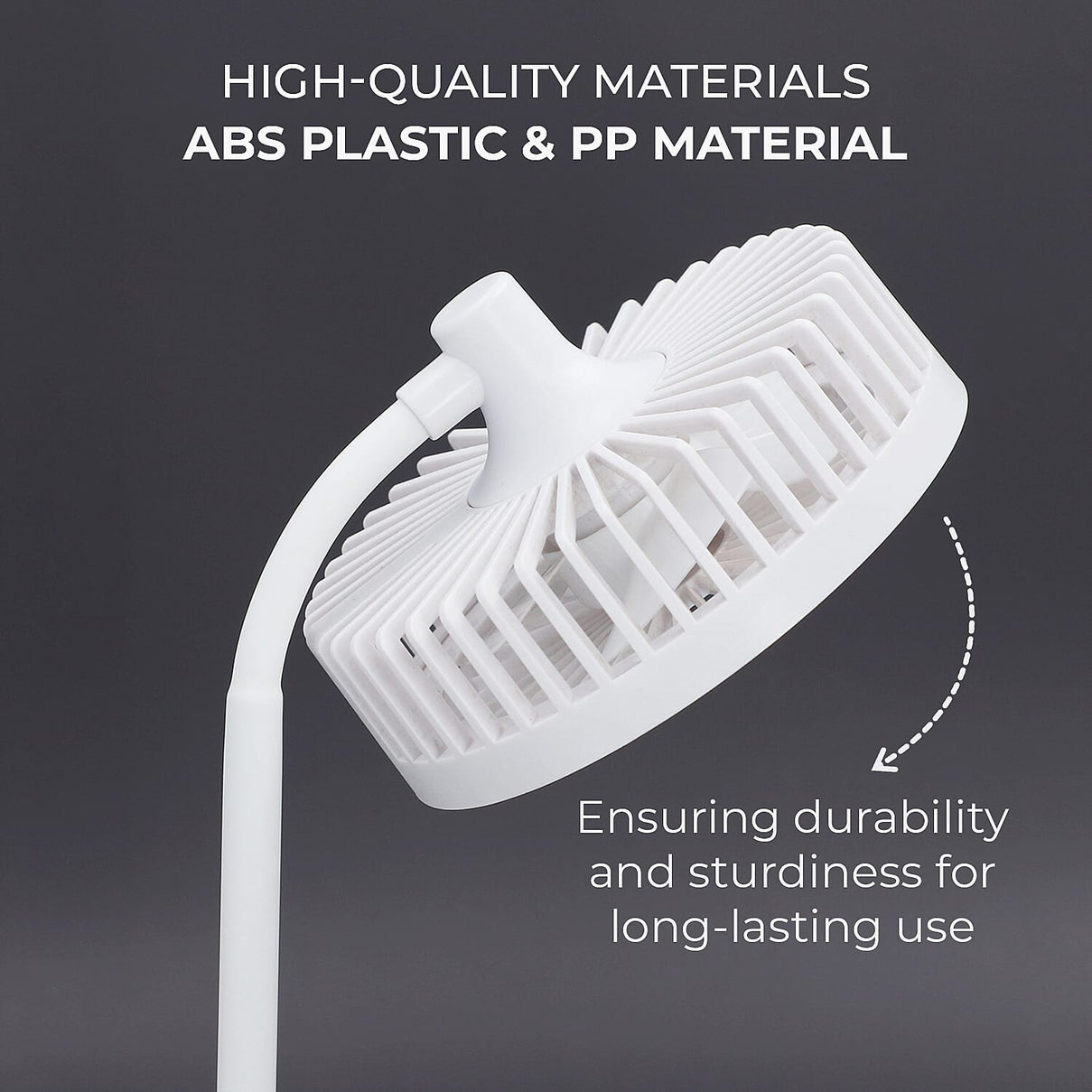 Foldable Desk Fan with LED Light - White 3744940 6