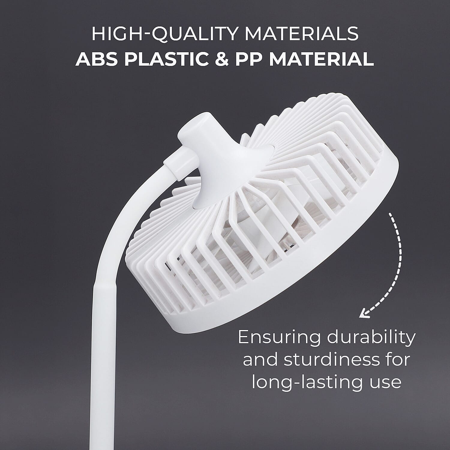 Foldable Desk Fan with LED Light - White 3744940 6