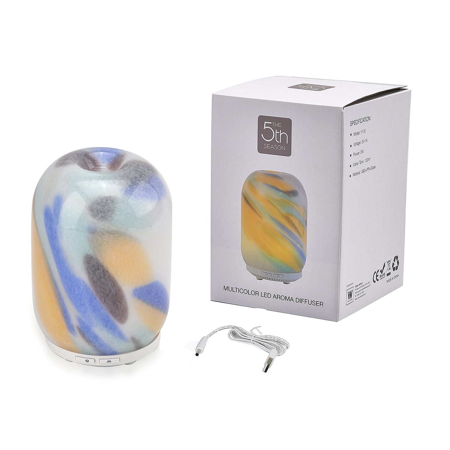 Ultrasonic Aroma Diffuser with 10 Fragrancel Oils &amp; Changing LED Lights (Power 5W) - 120ml 7829229 2
