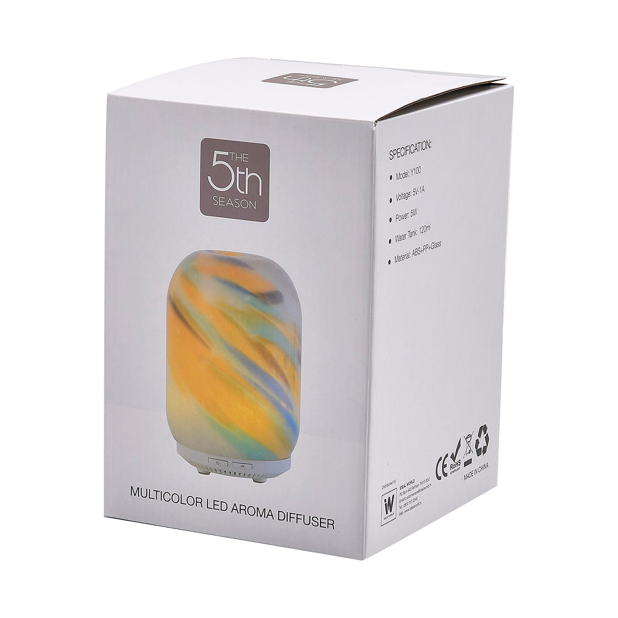 Ultrasonic Aroma Diffuser with 10 Fragrancel Oils &amp; Changing LED Lights (Power 5W) - 120ml 7829229 29