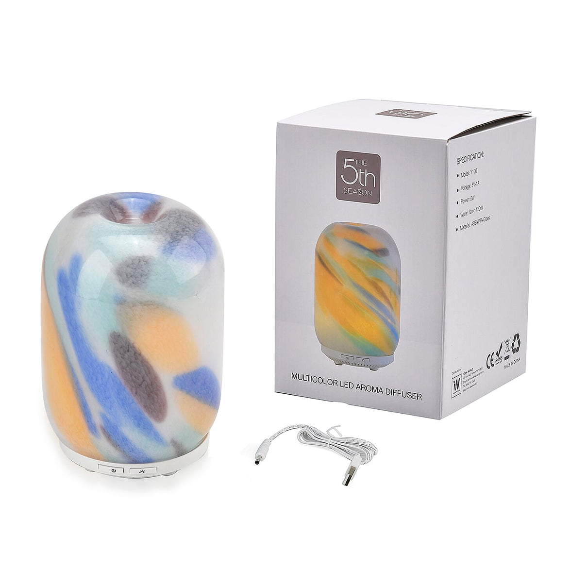 Ultrasonic Aroma Diffuser with 10 Fragrancel Oils &amp; Changing LED Lights (Power 5W) - 120ml 7829229 3