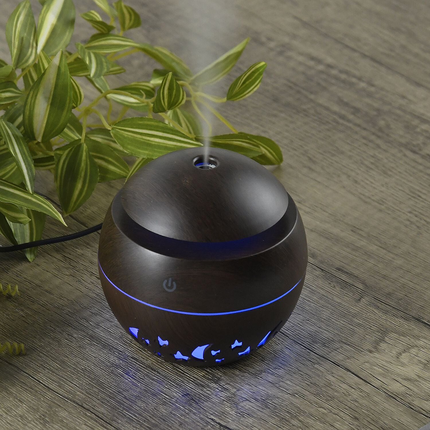 Ultrasonic Aroma Humidifier with LED Light (Size 10x9 cm) - Dark Brown 7479740 2