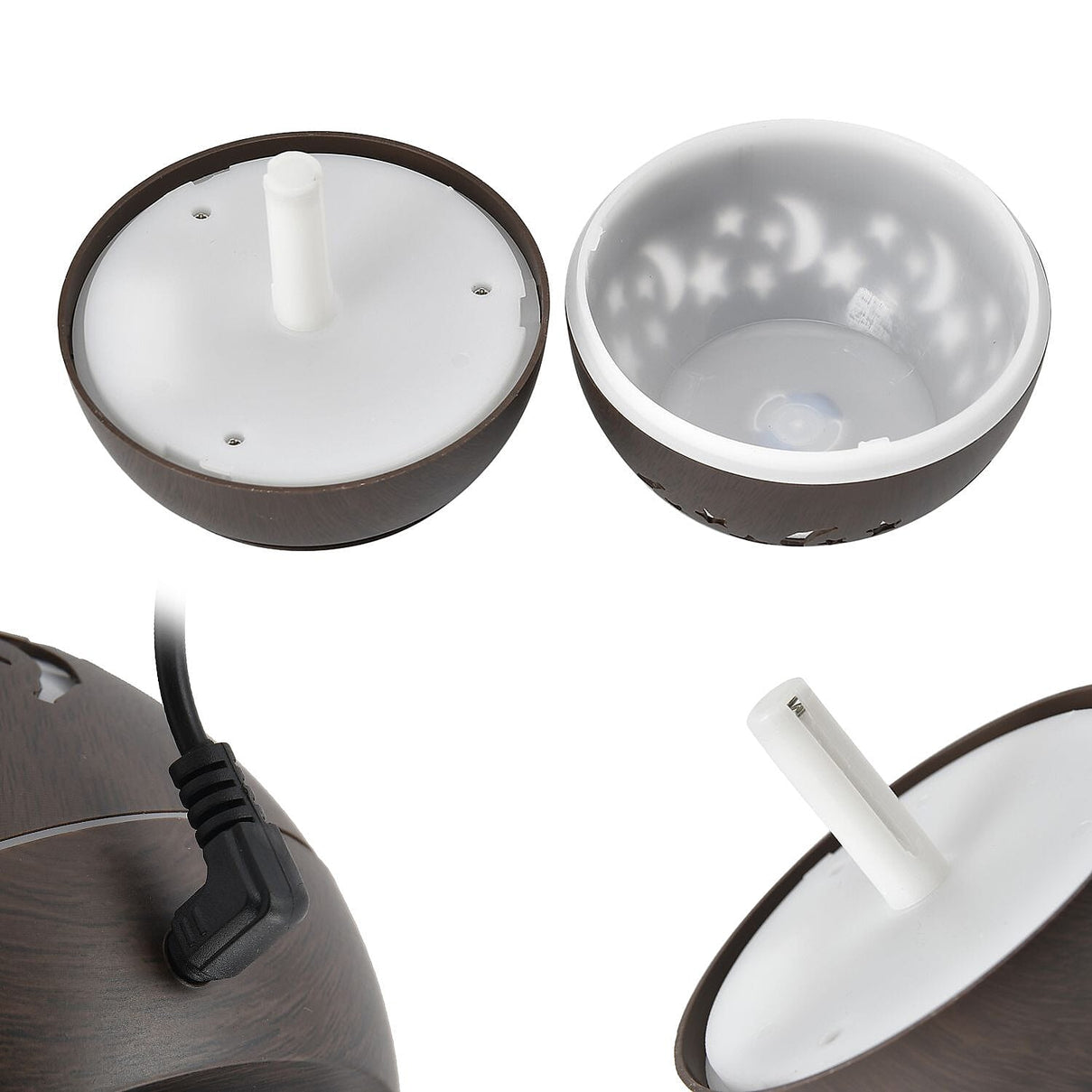 Ultrasonic Aroma Humidifier with LED Light (Size 10x9 cm) - Dark Brown 7479740 7