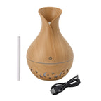 Ultrasonic Aroma Humidifier with LED Light (Size 14x10 cm) - Light Brown
