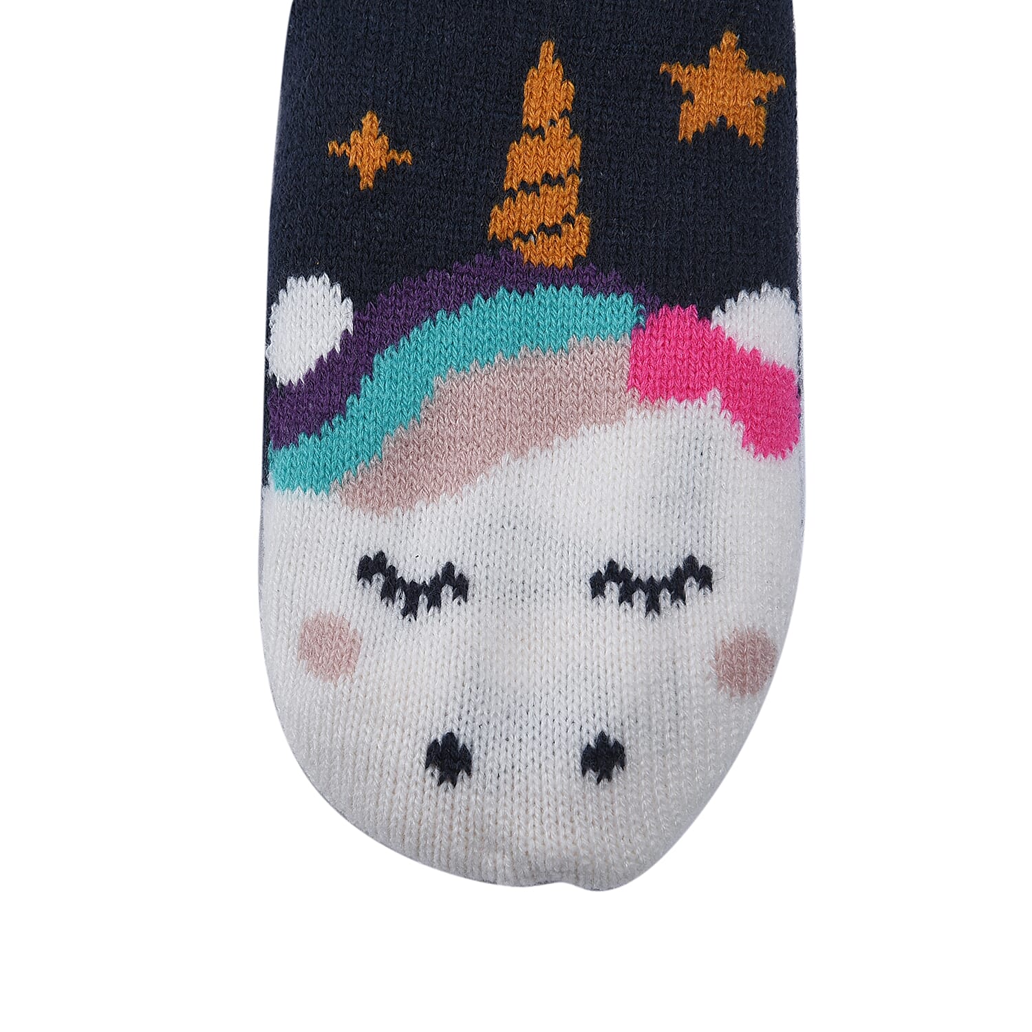 Unicorn Cabin Socks with Fleece Lining - Navy and Multi 7174250 2