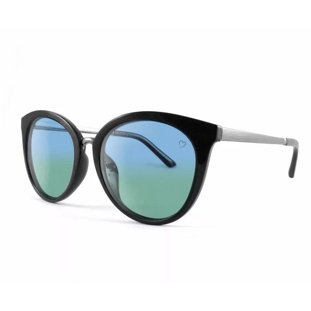 Ruby Rocks Unisex Panto Mauritius Black Sunglasses with Blue Lens 8532492 0
