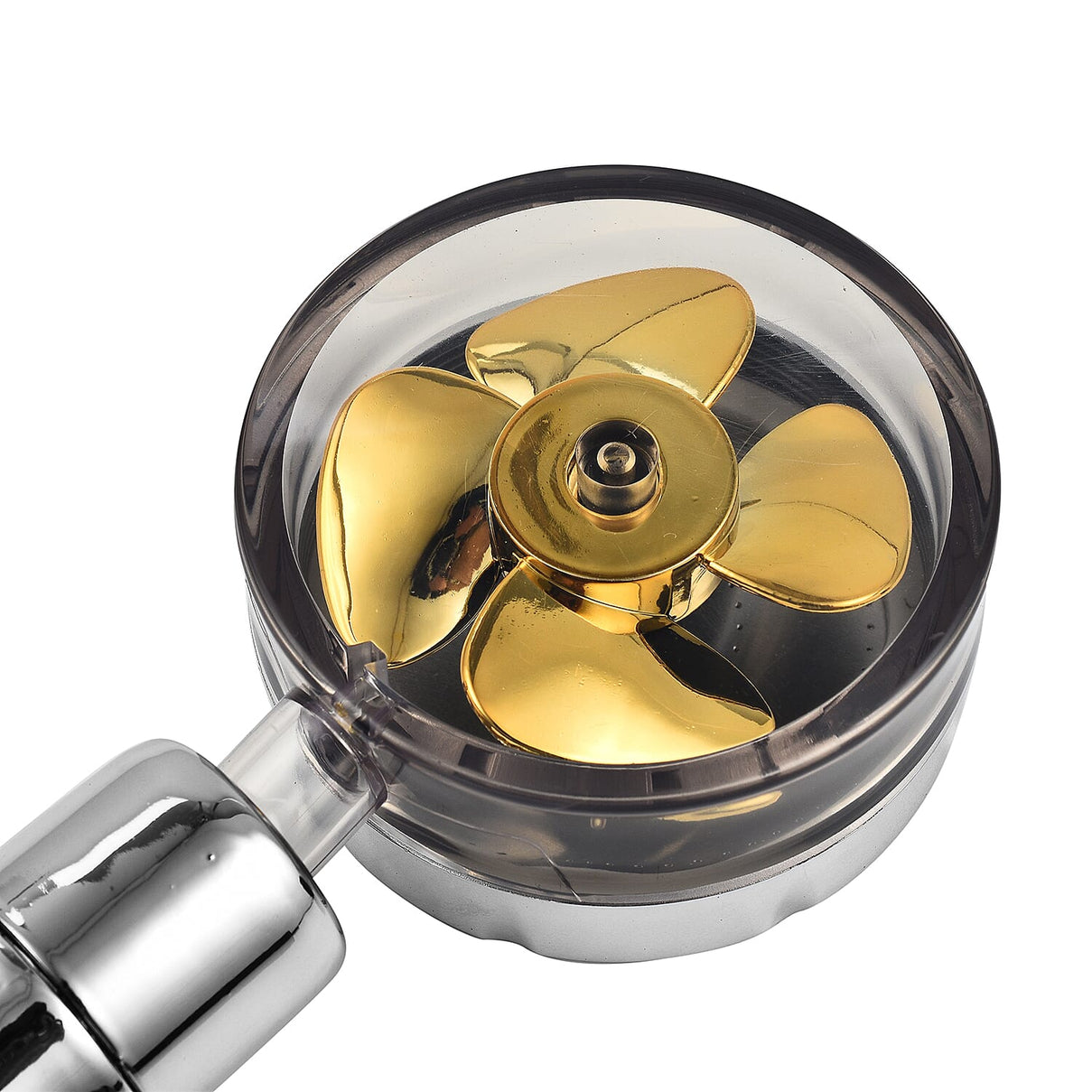 Universal Handheld Shower Head with Turbo Fan-Pause Switch-360 degree Rotating -Golden 7654019 3