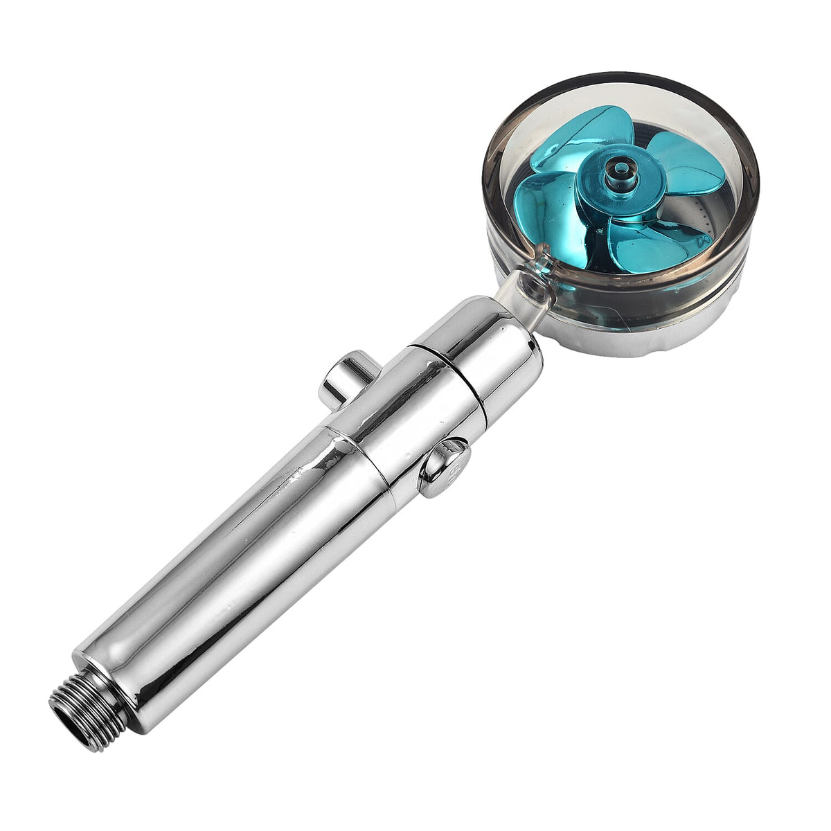 Universal Handheld Shower Head with Turbo Fan-Pause Switch-360 degree Rotating -Blue 7654020 0