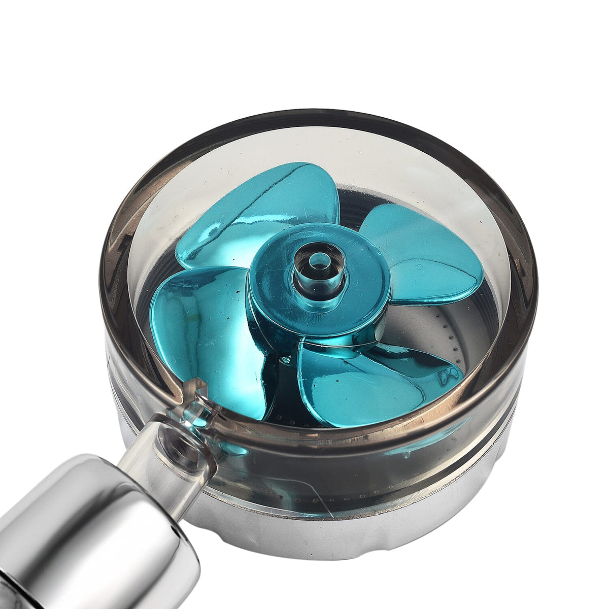 Universal Handheld Shower Head with Turbo Fan-Pause Switch-360 degree Rotating -Blue 7654020 3