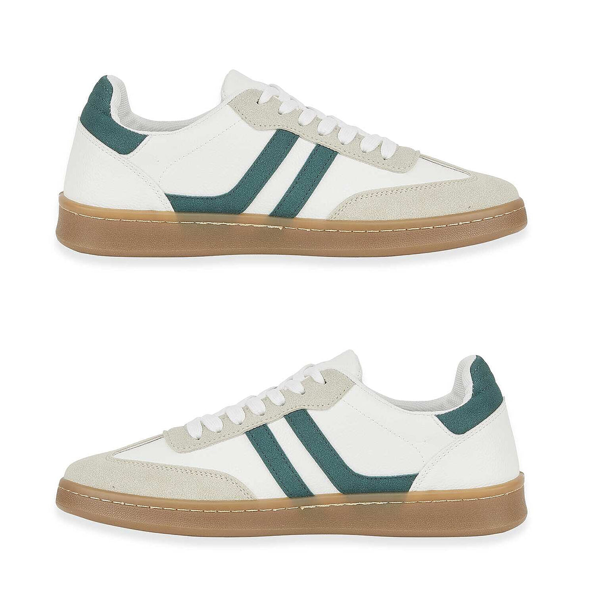 Urban Jacks Mens Flash Casual Lace-up Trainers (Size 10) - White - Green 7988691 1