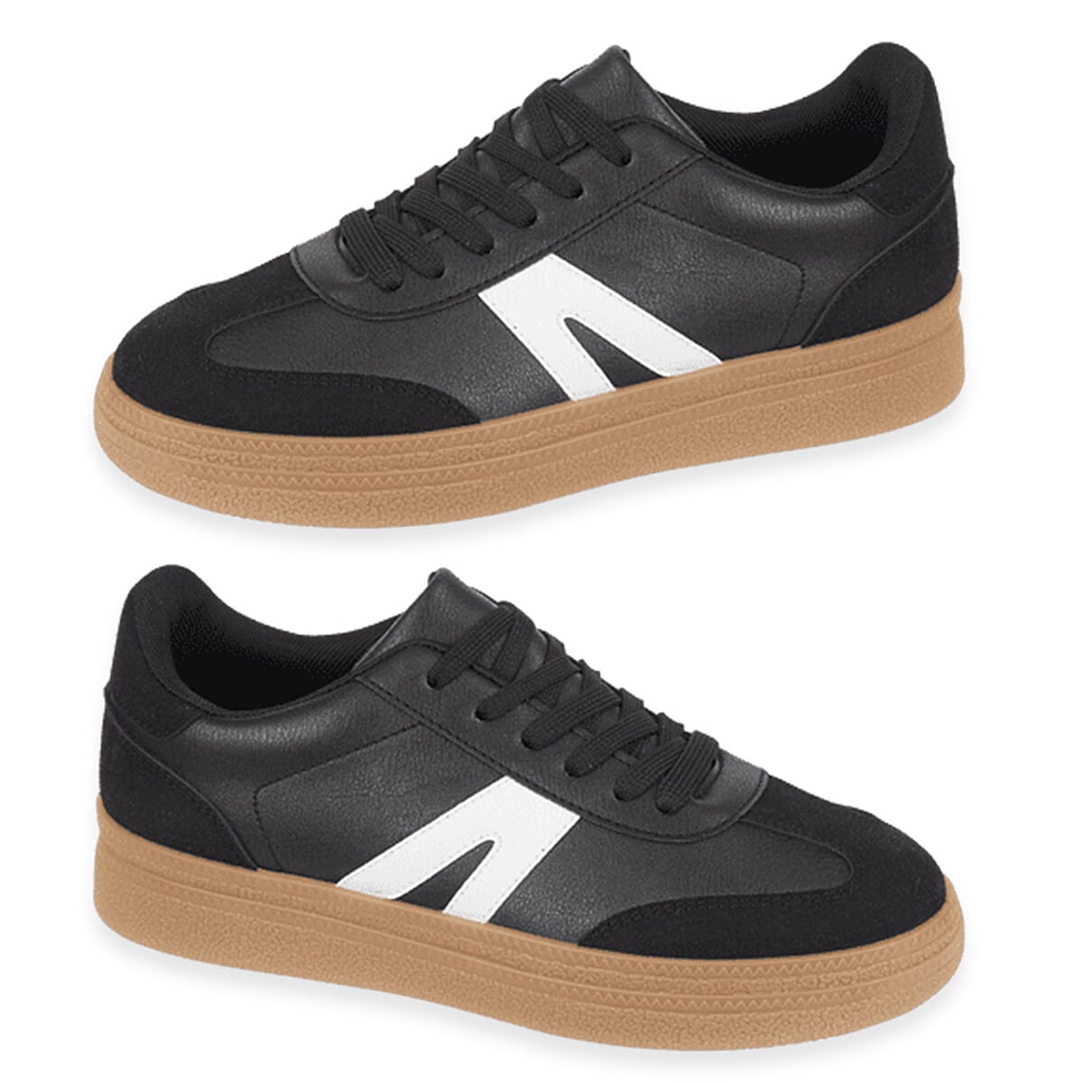 Urban Jacks Ladies Vintage-Inspired Lace-Up Sneakers (Size 4) - Black &amp; White 8131986 0